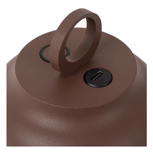 Lucide WELLS - Lámpara de pared Recargable Dentro/Fuera - Batería/acumulador - Ø 10 cm - LED Regul. - CCT - 1x5W 2700K/4000K - IP54 - Marrón óxido | Essential - detalle 4